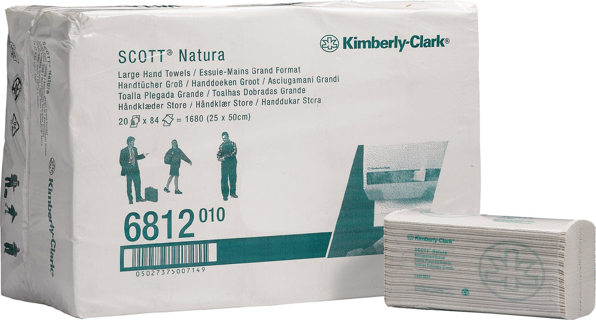 Hostess NATURA Handtuch 6812 2-lagig weiß 500 x 250 mm 1680 Tücher