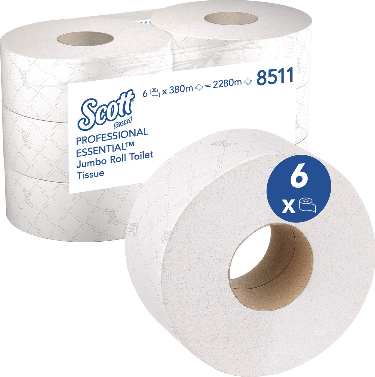 KIMBERLY-CLARK SCOTT 8002 Toilettenpapier 1-lagig, 6 Rollen, 525 m pro Rolle, Recycling