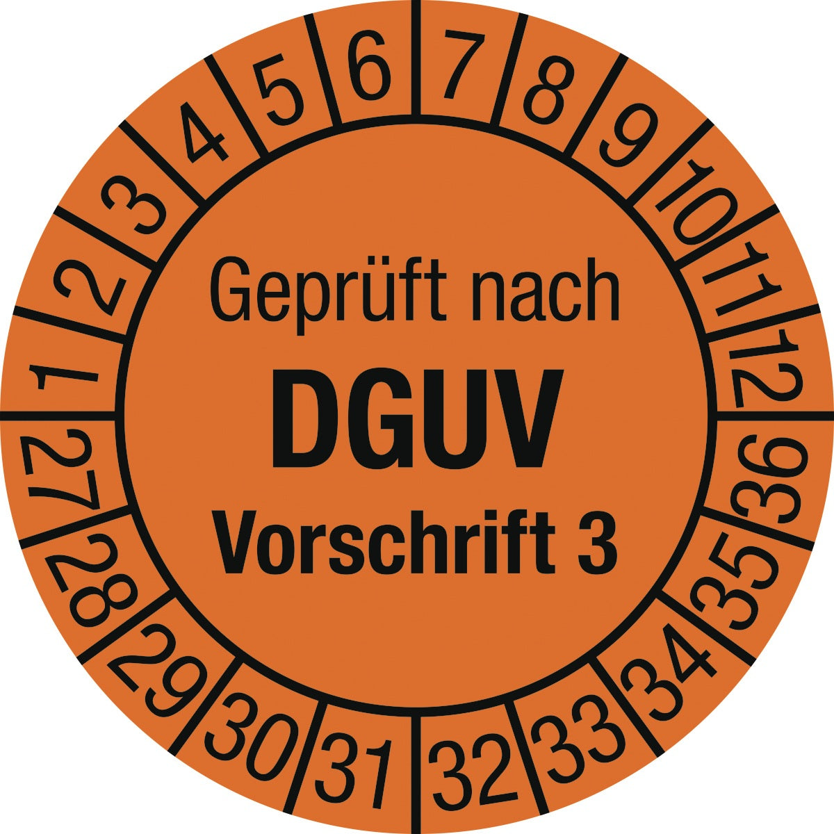 Mehrjahresprüfplakette Ø 30 mm 2025-2034 Folie 100 Stück von Moedel