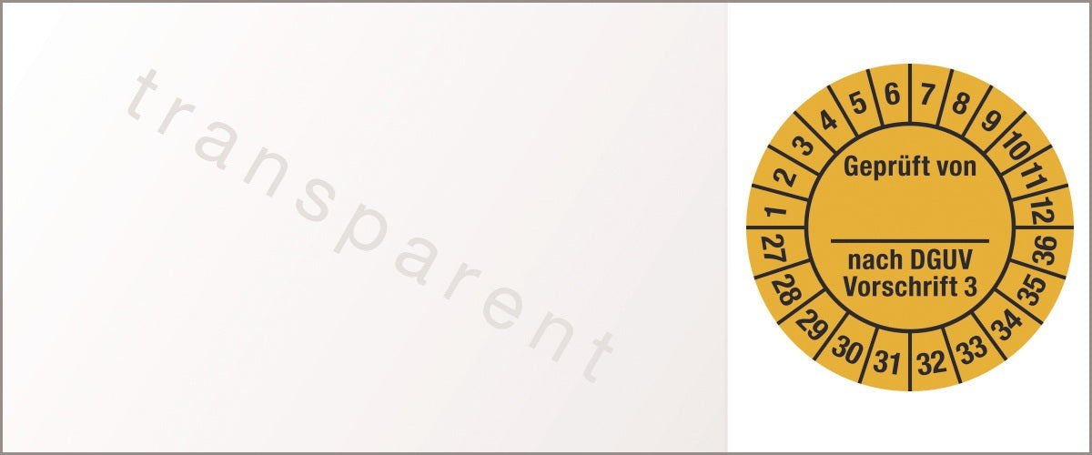Mehrjahresprüfplakette 2025-2034, 25x60 mm, selbstklebende Folie, 100 Stück von Schilderfabrikation Moedel