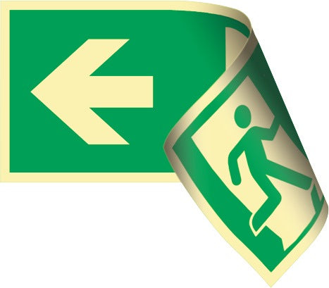 Rettungszeichen DIN EN ISO 7010 Rettungsweg links/rechts doppelseitig Kunststoff 10 Stk.