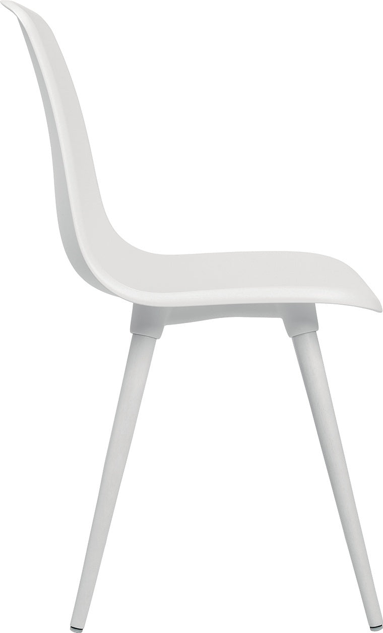 TOPSTAR Mehrzweckstuhl weiß mit Kunststoffbeinen – 2er-Set, stapelbar, ergonomische Sitzschale