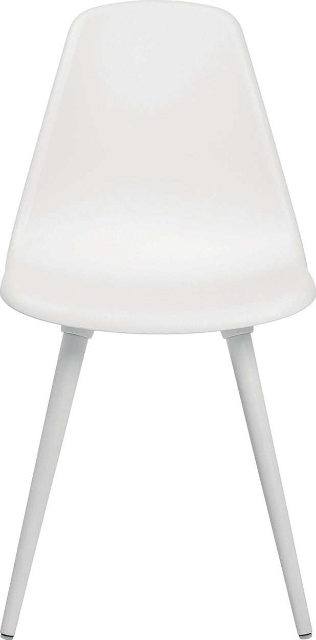 TOPSTAR Mehrzweckstuhl weiß mit Kunststoffbeinen – 2er-Set, stapelbar, ergonomische Sitzschale