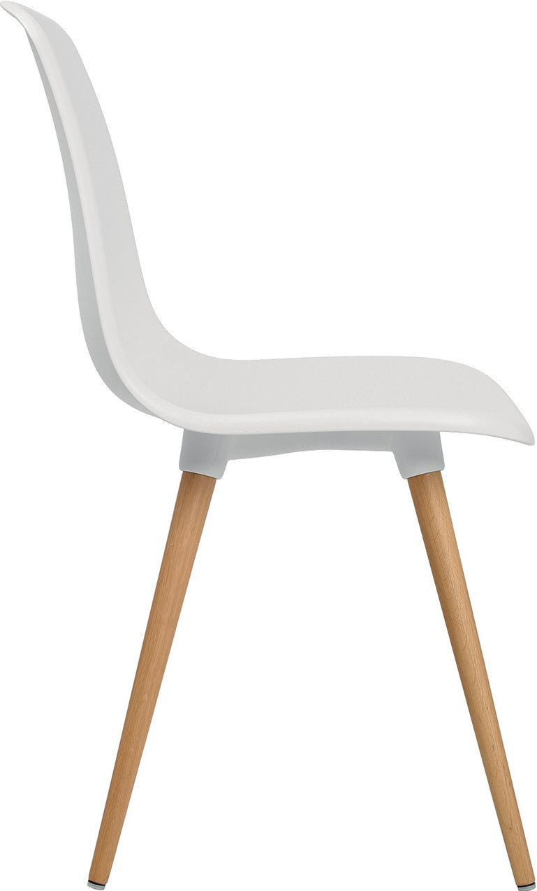 TOPSTAR Mehrzweckstuhl weiß mit Kunststoffbeinen – 2er-Set, stapelbar, ergonomische Sitzschale