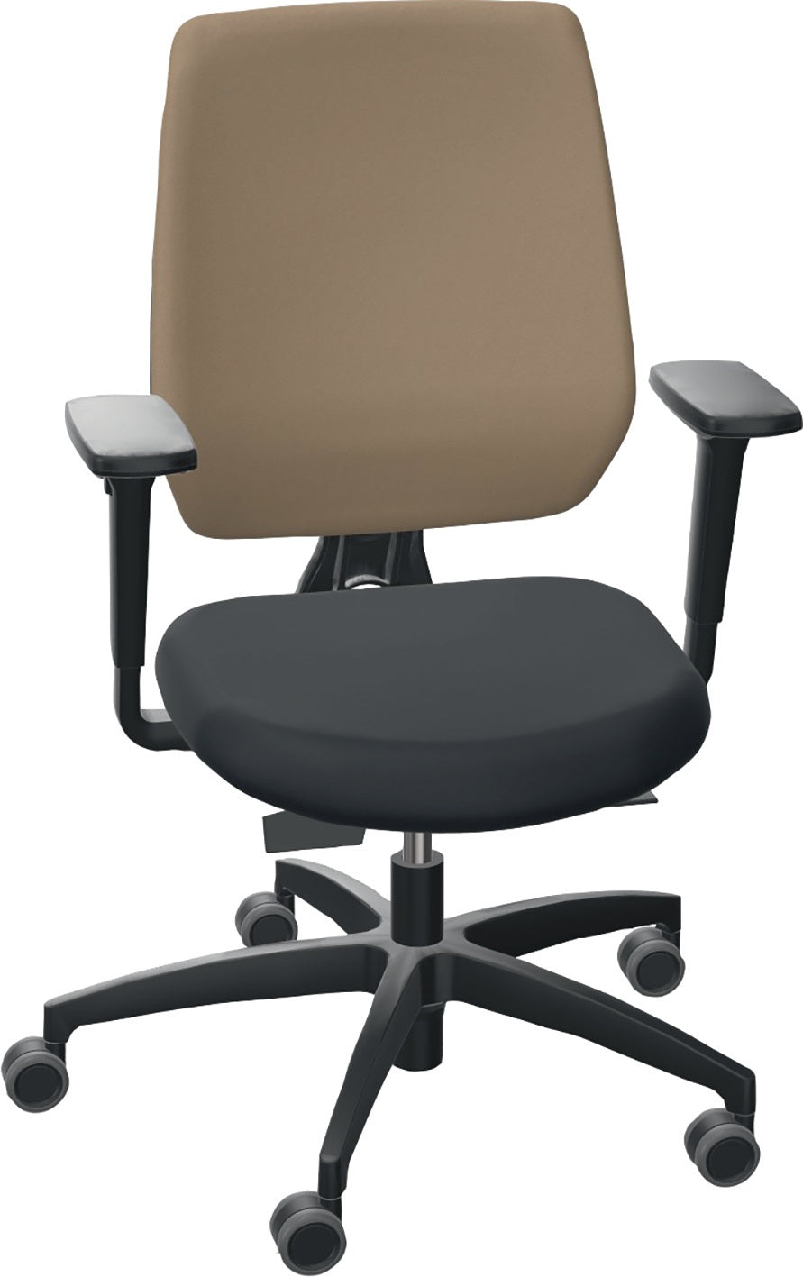 DAUPHIN Bürodrehstuhl mit Synchrontechnik azurblau – 110 kg, Armlehnen, höhenverstellbar