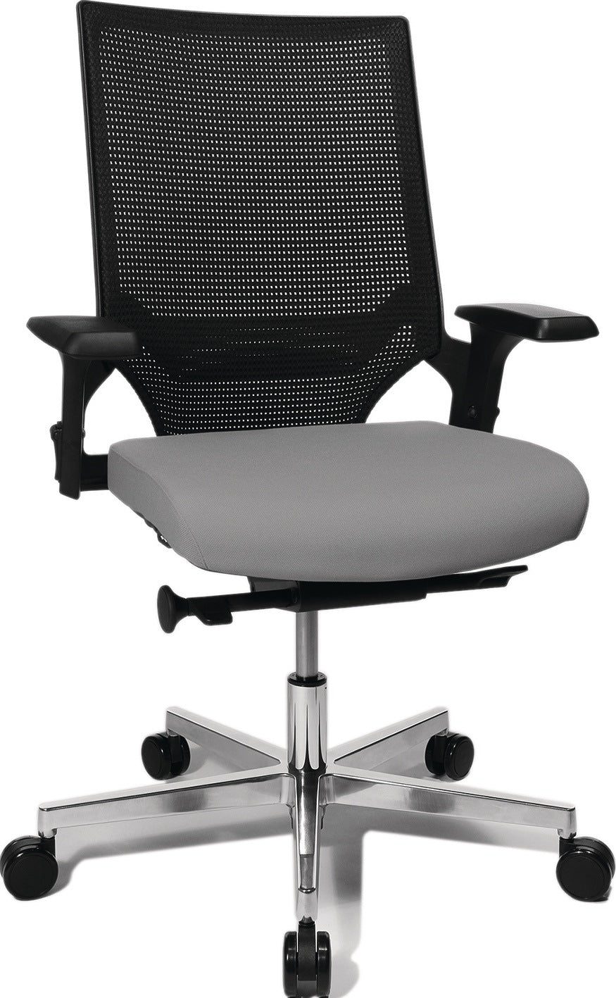 TOPSTAR Bürodrehstuhl mit Punktsynchrontechnik und Netzrücken, schwarz, 110 kg