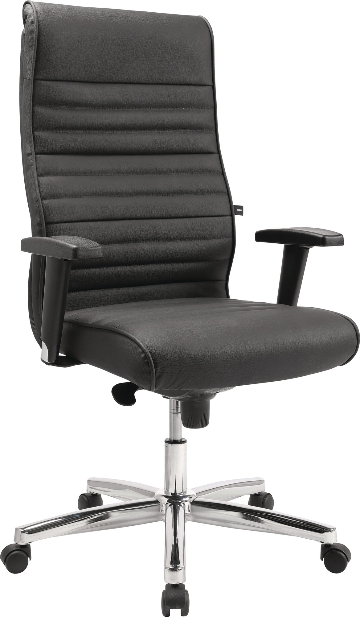 TOPSTAR Chefsessel Leder schwarz mit Armlehne, stufenlos höhenverstellbar 440-550 mm