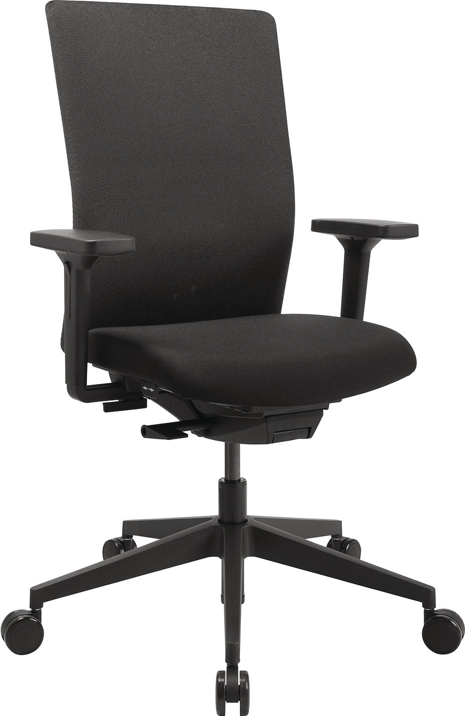 TOPSTAR Bürodrehstuhl mit Synchronmechanik, Armlehnen, 110 kg Tragfähigkeit, schwarz