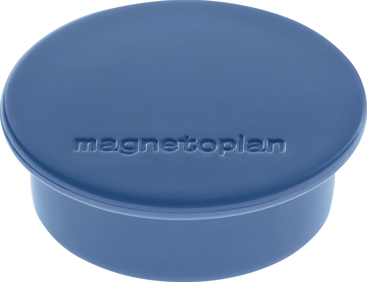 MAGNETOPLAN Magnet Premium Ø 40 mm dunkelblau – 10 Stück, Haftkraft 2,2 kg