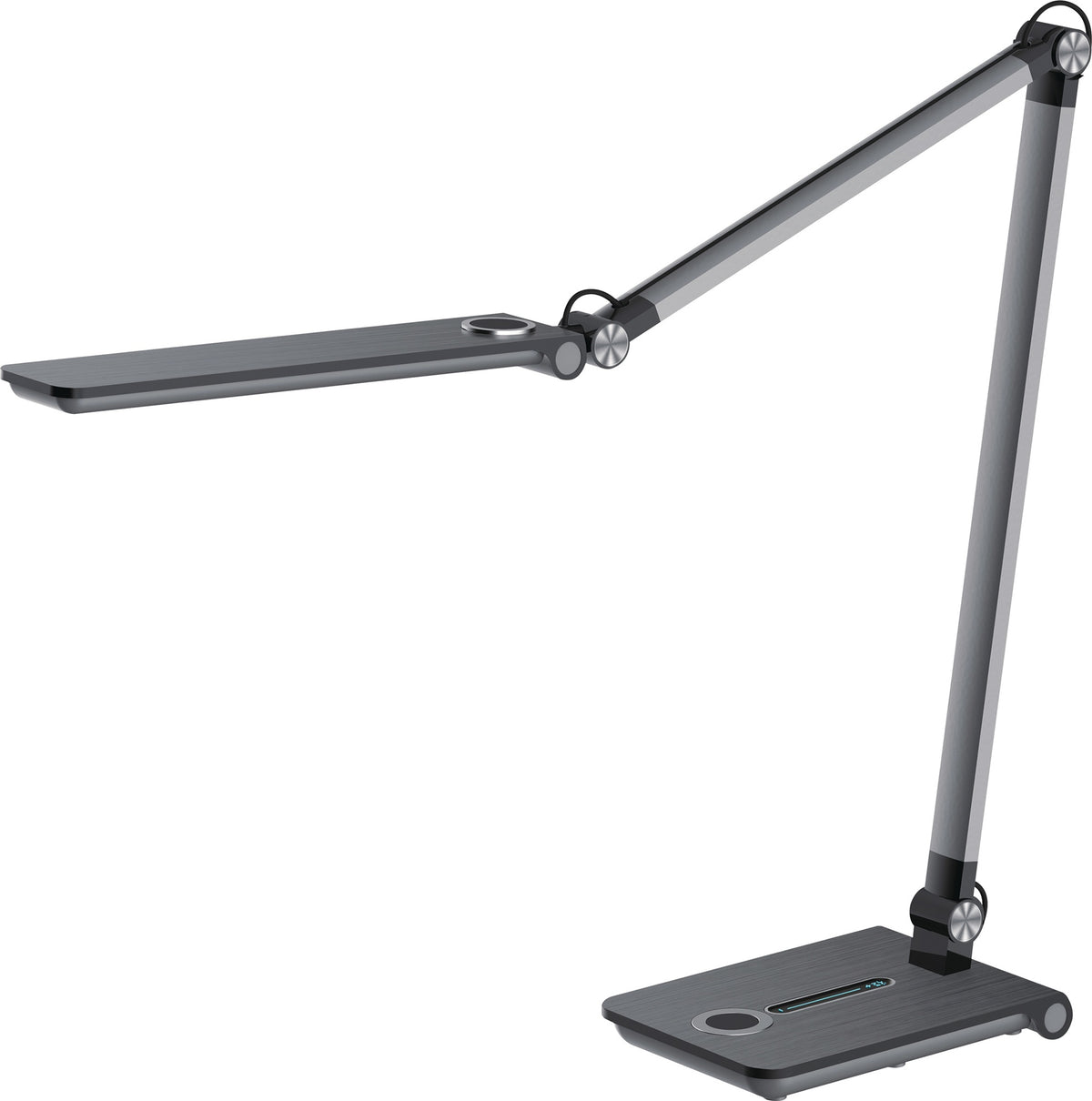 HANSA Schreibtischleuchte Wave grau metallic mit LED, dimmbar, höhenverstellbar bis 760 mm