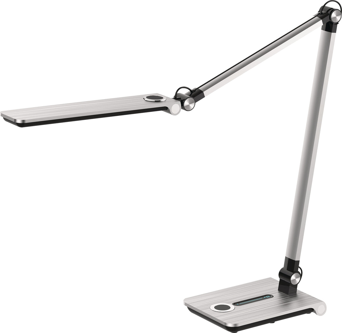 HANSA Schreibtischleuchte Wave grau metallic mit LED, dimmbar, höhenverstellbar bis 760 mm