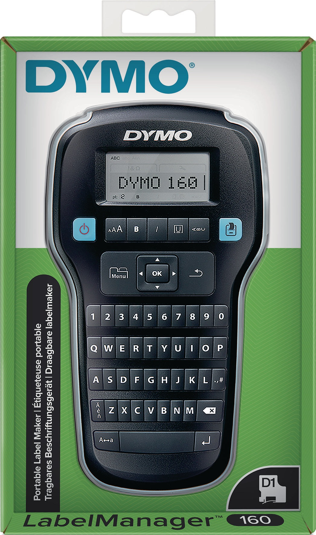 DYMO Label Manager 160 Mobiles Beschriftungsgerät für Schriftbänder 6, 9, 12 mm