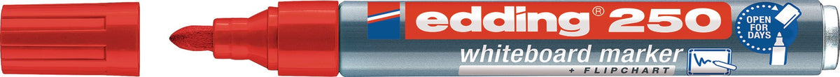 EDDING Whiteboardmarker 250 Schwarz Rundspitze 1,5-3 mm – 10 Stück nachfüllbar