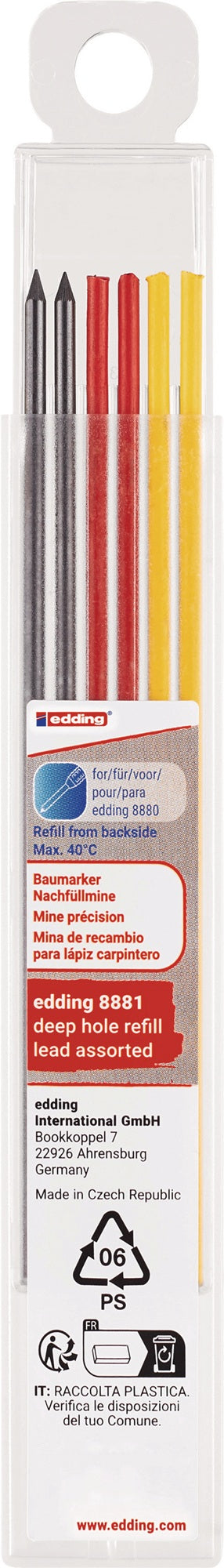 Ersatzmine edding 8881 – 6x Nachfüllmine für Baumarker, graphit