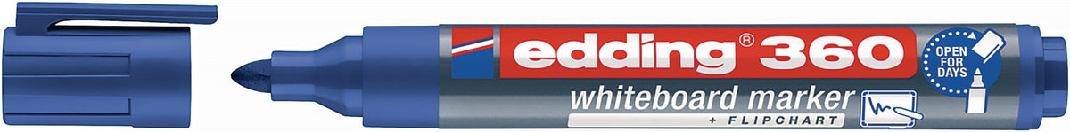 EDDING Whiteboardmarker 360 – Schwarz, Rundspitze 1,5-3 mm, 10 Stück nachfüllbar