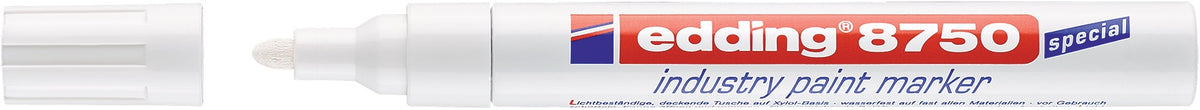 EDDING Industrie-Lackmarker 8750 weiß, Strichbreite 2-4 mm, Rundspitze, 10er-Pack