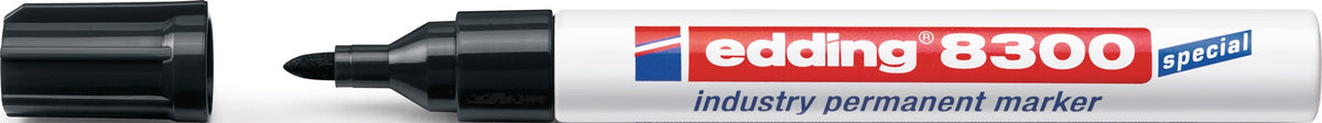 EDDING Industrie-Permanentmarker 8300 Schwarz – Rundspitze 1,5–3 mm