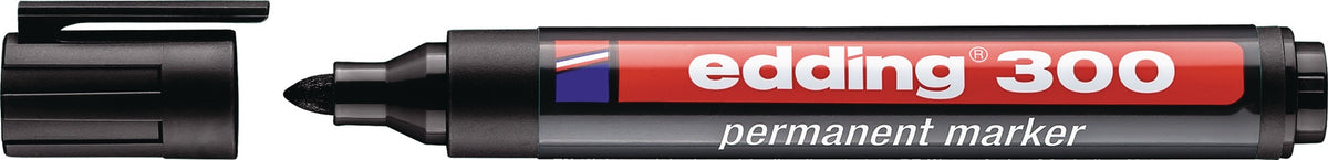 EDDING Permanentmarker 300 Schwarz – Rundspitze 1,5–3 mm, 10er-Pack