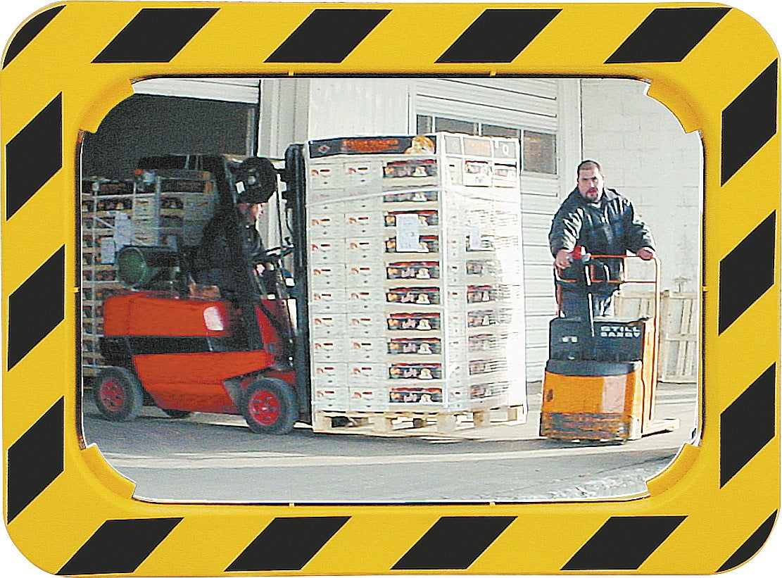 SPL Sicherheits-/Verkehrsspiegel H400xB600mm für 2 Richtungen, gelb/schwarz