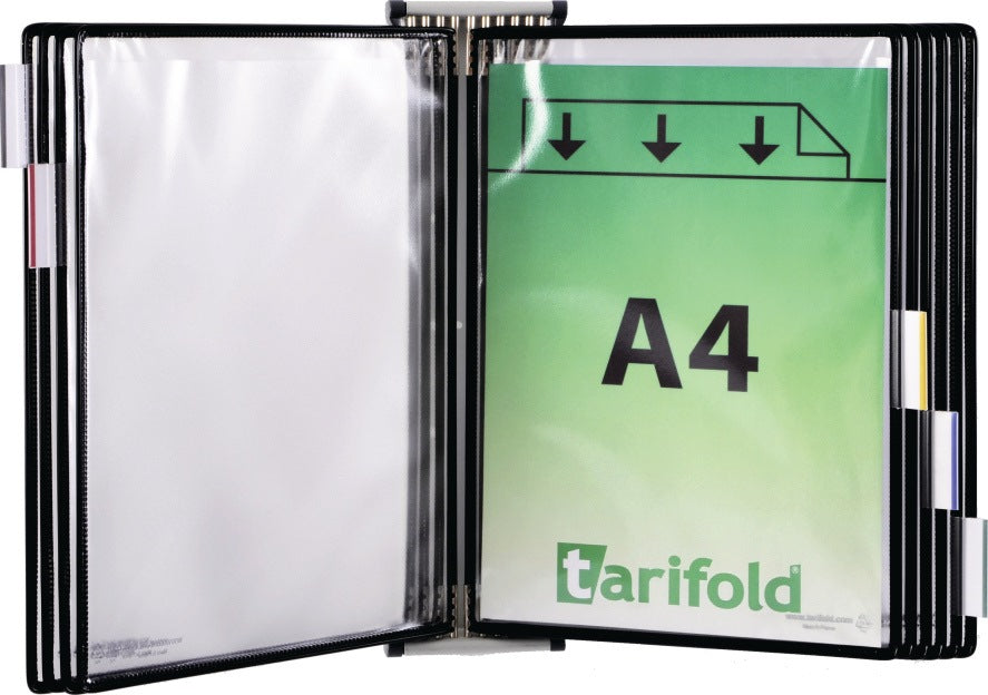 TARIFOLD Wandhalter für 5 Sichttafeln DIN A4, Drahtrahmen kunststoffummantelt, blau