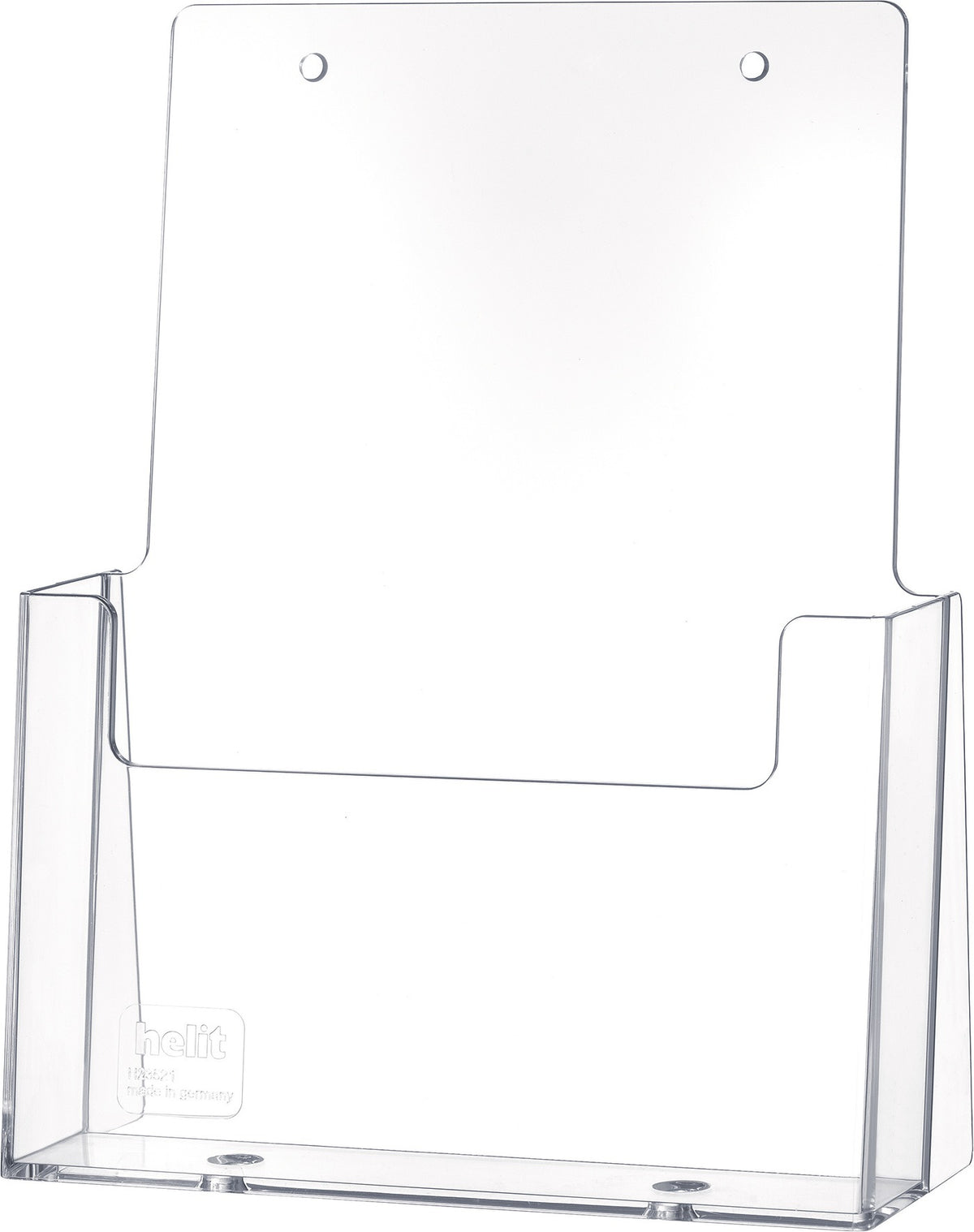 HELIT Tischprospekthalter DIN A5 hoch, freistehend, Kunststoff transparent – 1 Fach