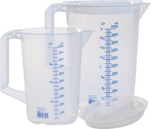 HÜNERSDORFF Messkannenset 1000/2000 ml Polypropylen transparent, Griff geschlossen