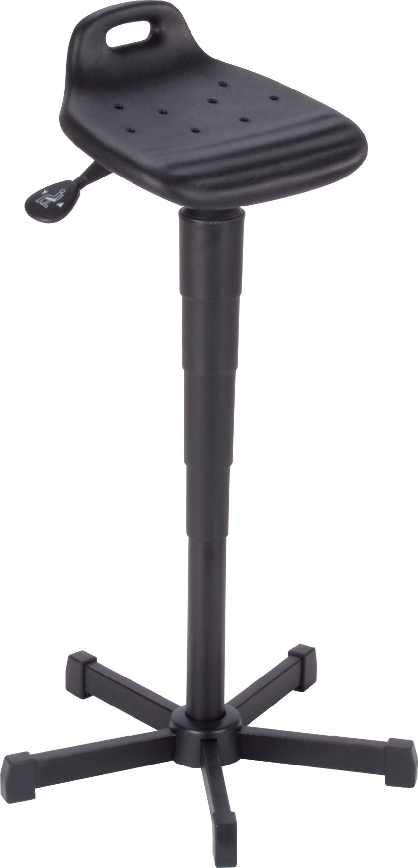 MEY Stehhilfe PU-Schaum mit Rückstütze, höhenverstellbar 610–895 mm, schwarz