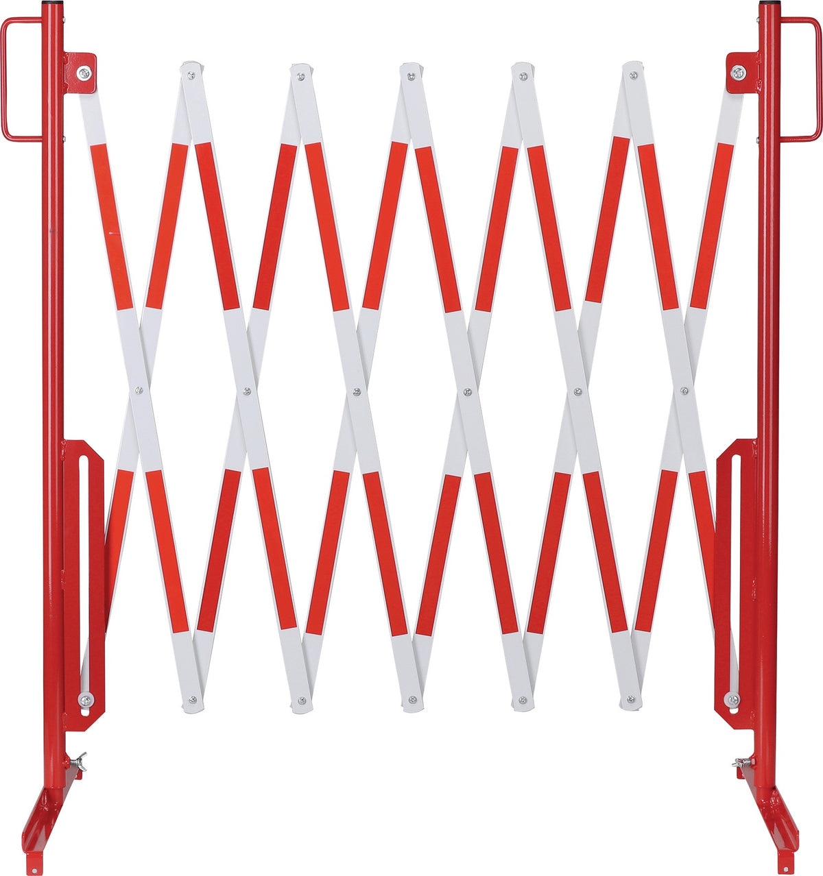 Dancop Scherengitter L3600xH1000mm mit Standfuß rot/weiß – Schnelle Absperrung