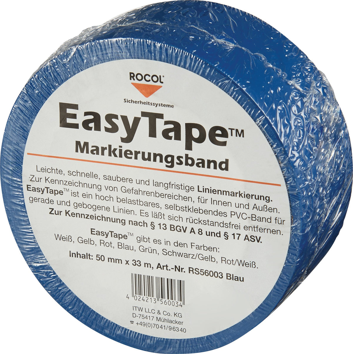 ROCOL Bodenmarkierungsband Easy Tape PVC weiß 50 mm x 33 m – robuste Markierungslösung
