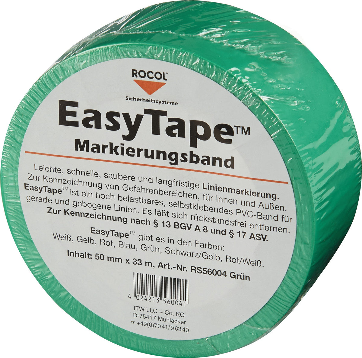 ROCOL Bodenmarkierungsband Easy Tape PVC weiß 50 mm x 33 m – robuste Markierungslösung