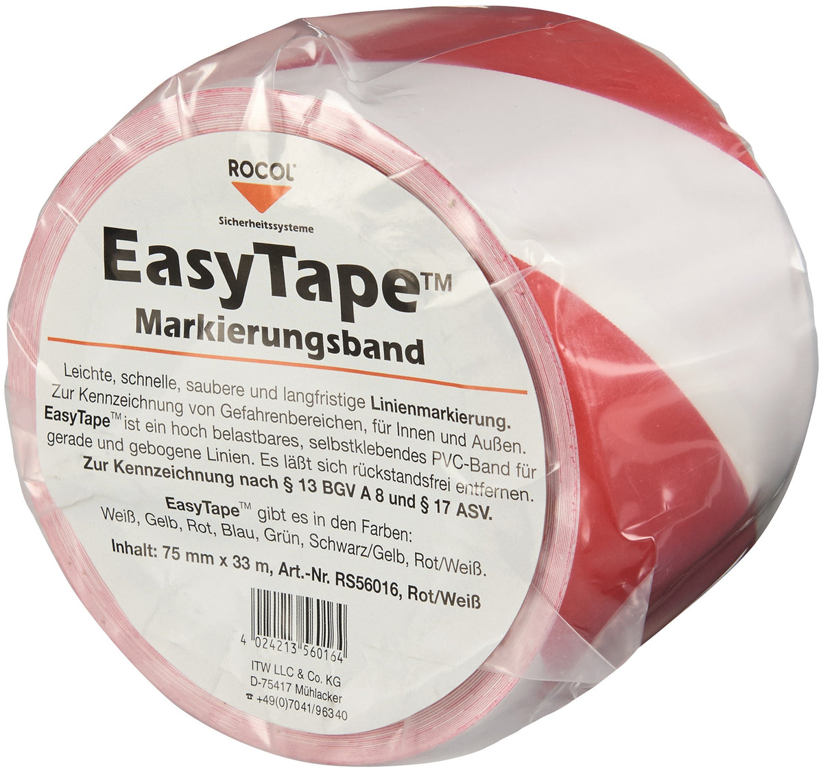 ROCOL Bodenmarkierungsband Easy Tape PVC weiß 50 mm x 33 m – robuste Markierungslösung