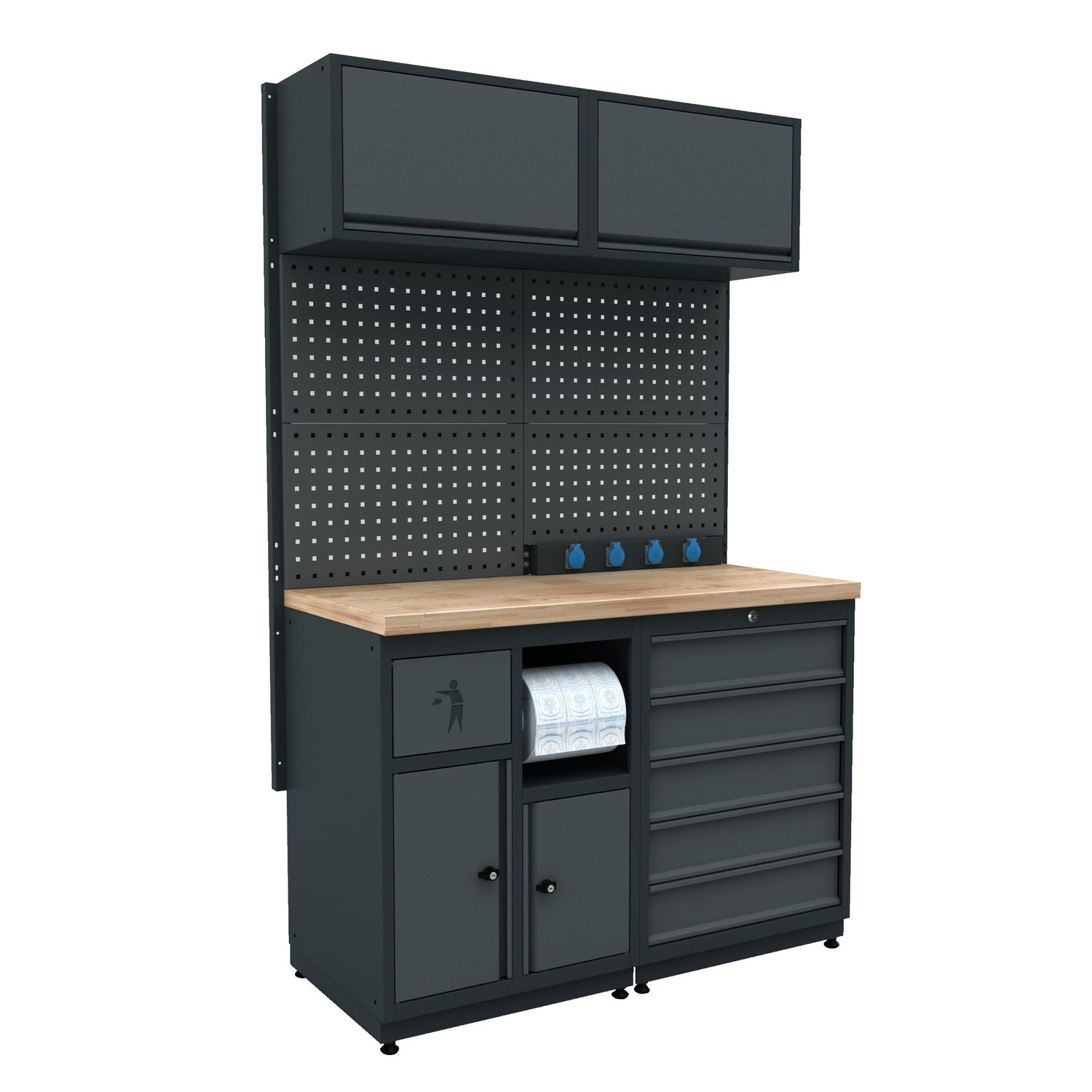 Werkstatteinrichtung Set Bullram TOOLBOX4YOU Expert Serie - Werkstattmodul 1 - Profi Werkbank BGMOD1