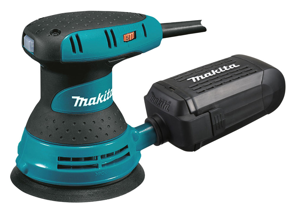 Makita Exzenterschleifer | 123 mm Schleifscheibe, gummierte Handgriffe & Staubabsaugung - BO5031J