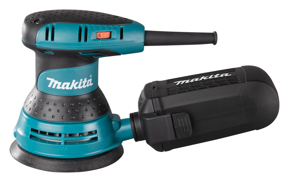 Makita Exzenterschleifer | 123 mm Schleifscheibe, gummierte Handgriffe & Staubabsaugung - BO5031J