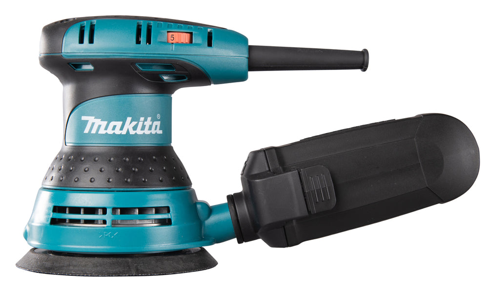 Makita Exzenterschleifer | 123 mm Schleifscheibe, gummierte Handgriffe & Staubabsaugung - BO5031J