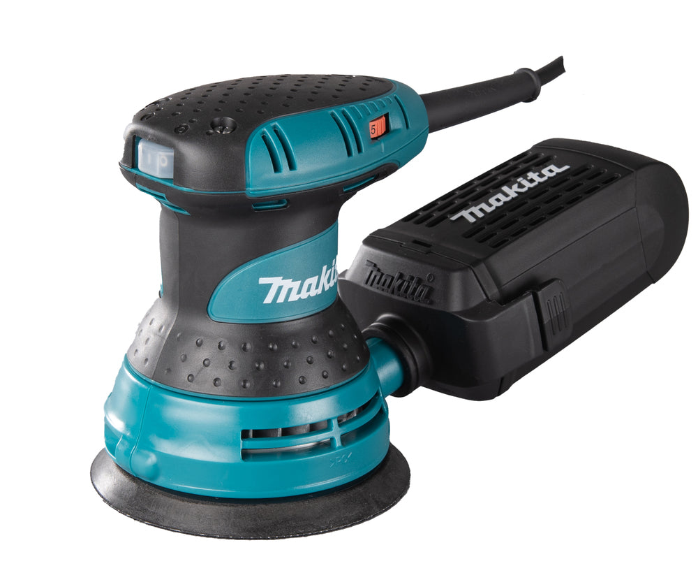 Makita Exzenterschleifer | 123 mm Schleifscheibe, gummierte Handgriffe & Staubabsaugung - BO5031J