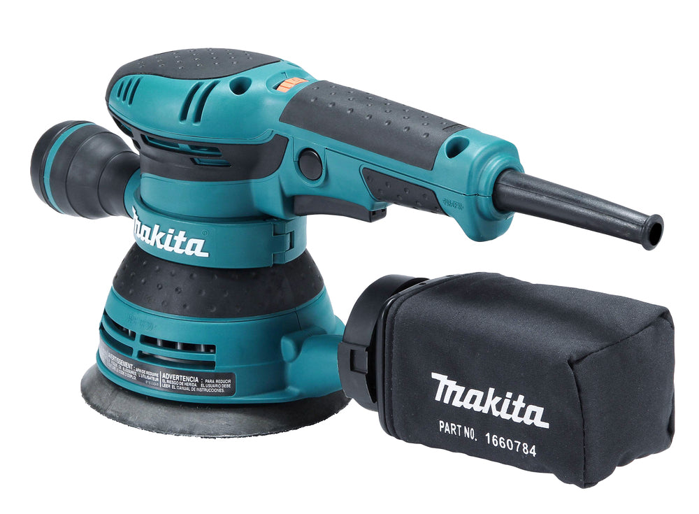 Makita Exzenterschleifer | 125 mm Schleifscheibe, 360° Zusatzgriff & variabler Drehzahlregelung - BO5041J