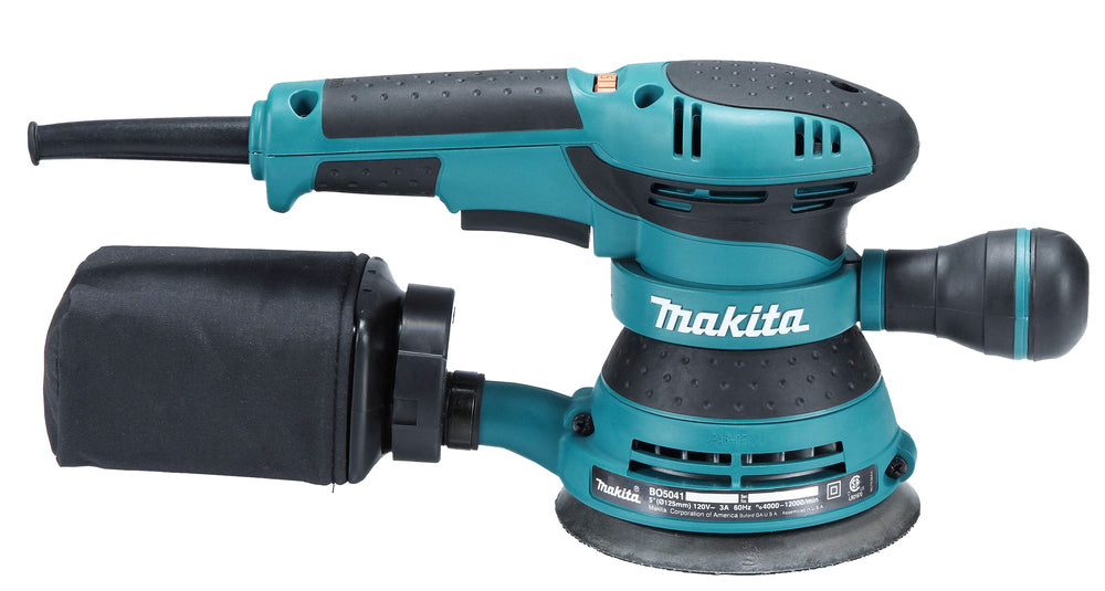 Makita Exzenterschleifer | 125 mm Schleifscheibe, 360° Zusatzgriff & variabler Drehzahlregelung - BO5041J