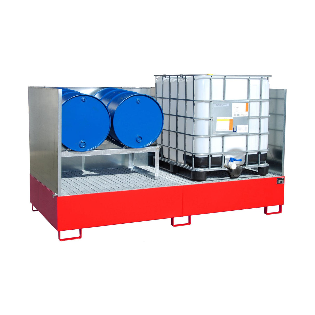 BAUER Südlohn Auffangwanne Typ AW 1000-2/SW RAL 3000 Feuerrot - Art.-Nr. 4402-91-2000-2