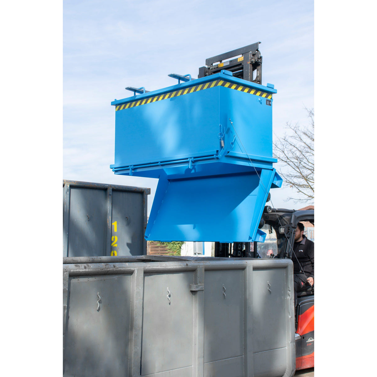 BAUER Südlohn Klappbodenbehälter Typ SB 1500 RAL 5012 Lichtblau - Art.-Nr. 4417-16-0000-3