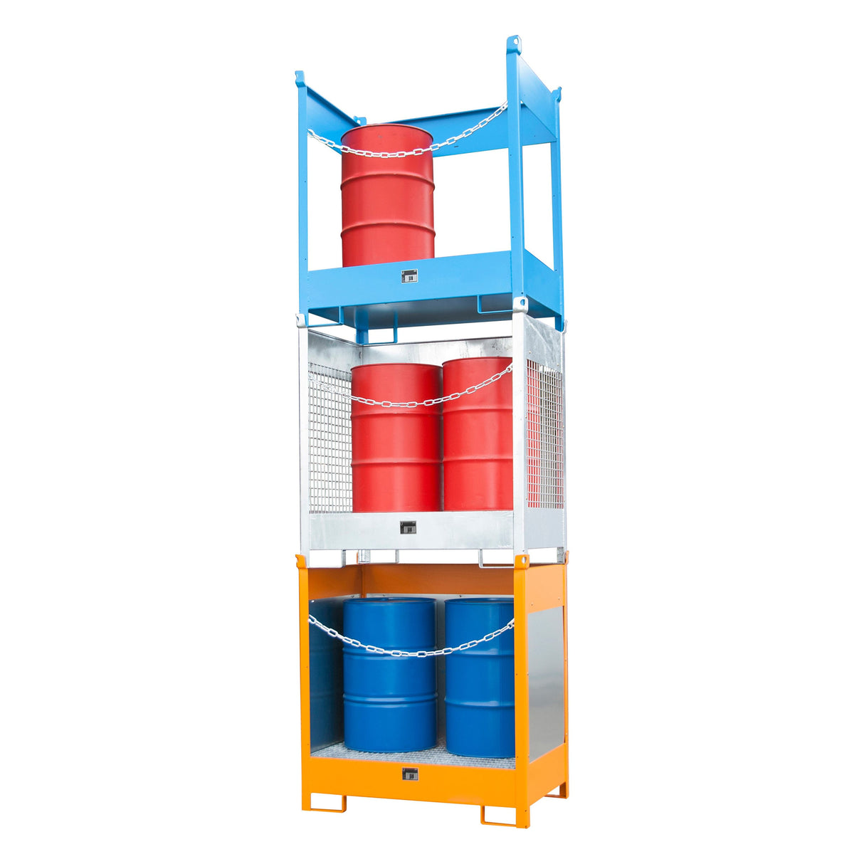 BAUER Südlohn Fass-Stapelpalette Typ FSP-2 G RAL 2000 Gelborange - Art.-Nr. 4442-01-0000-1