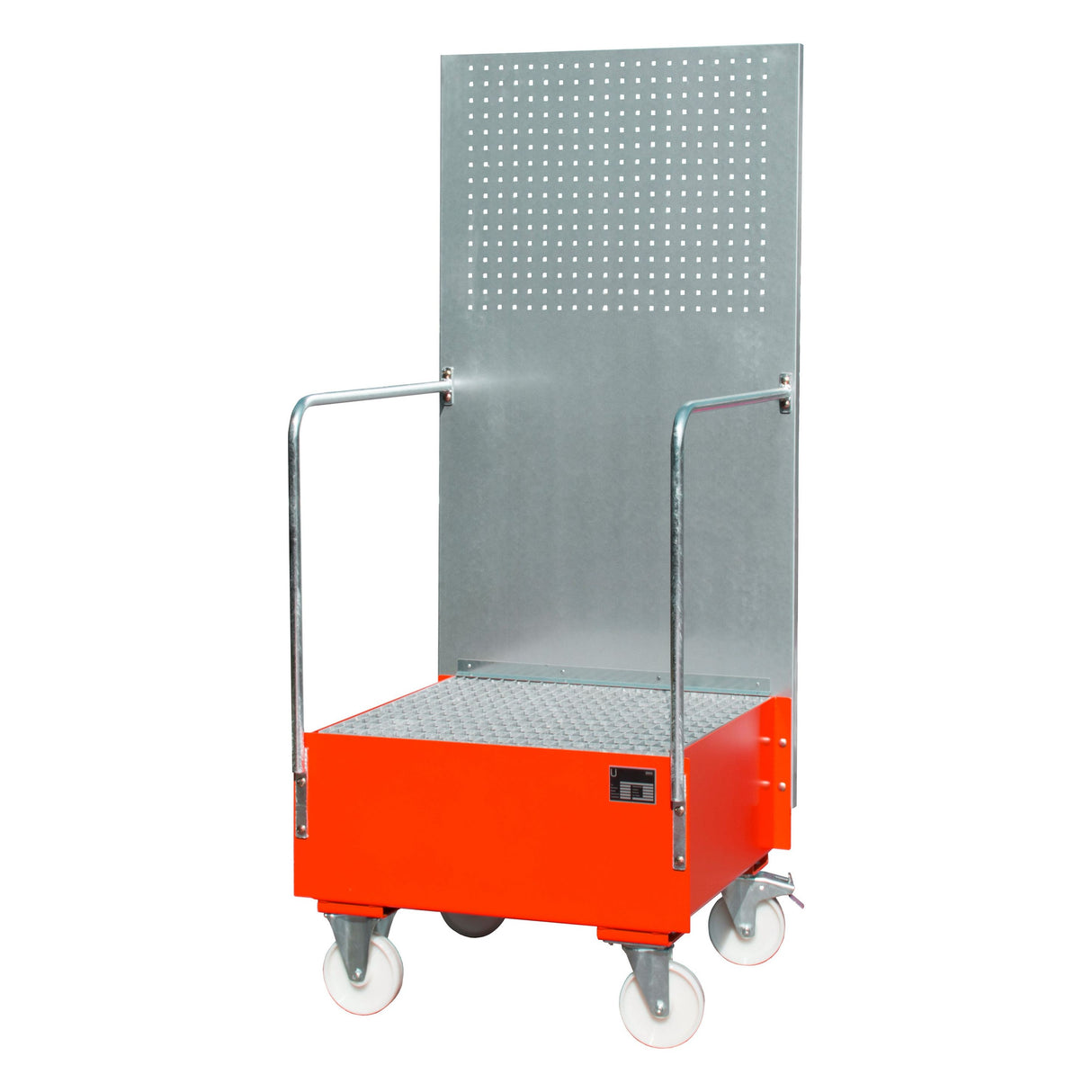 BAUER Südlohn Fahrbare Auffangwanne mit Lochplattenwand Typ LPW 200-1 RAL 3000 Feuerrot - Art.-Nr. 4447-58-0000-2