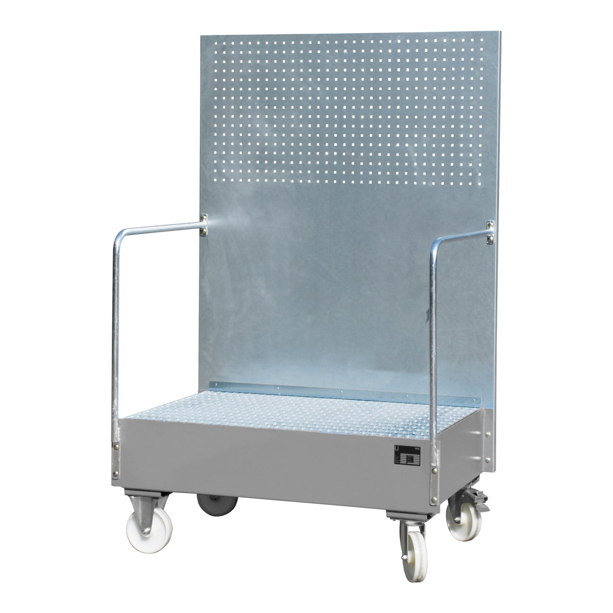 BAUER Südlohn Fahrbare Auffangwanne mit Lochplattenwand Typ LPW 200-2 RAL 7005 Mausgrau - Art.-Nr. 4447-59-0000-5