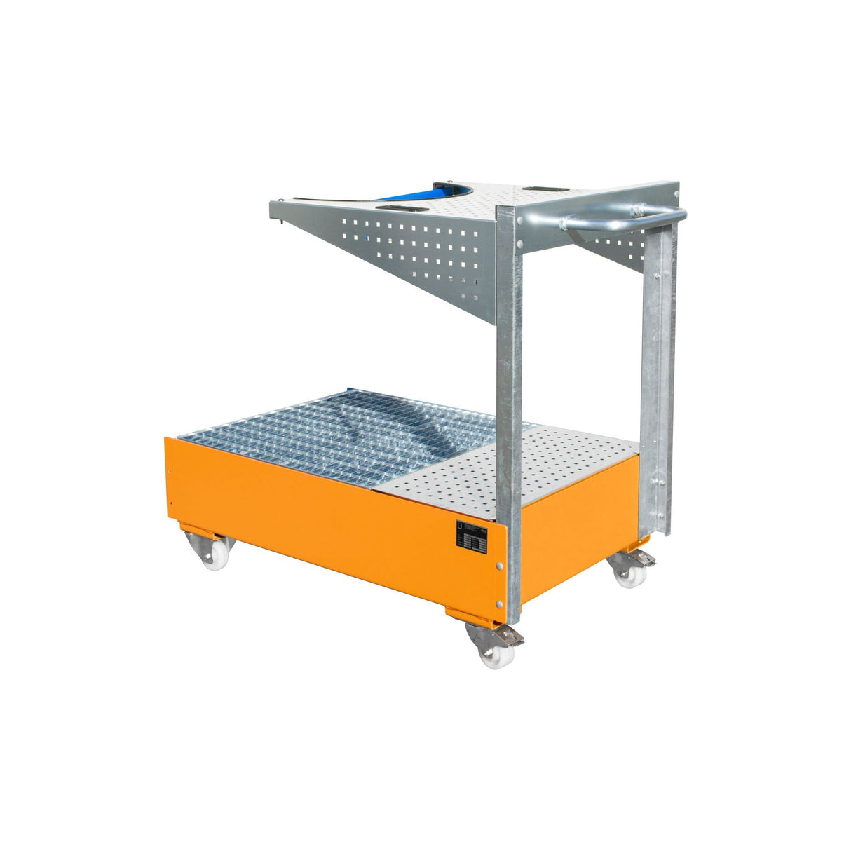 BAUER Südlohn Fahrbare Auffangwanne mit Lochplattenwand Typ LPW 200-4 RAL 2000 Gelborange - Art.-Nr. 4447-61-0000-1