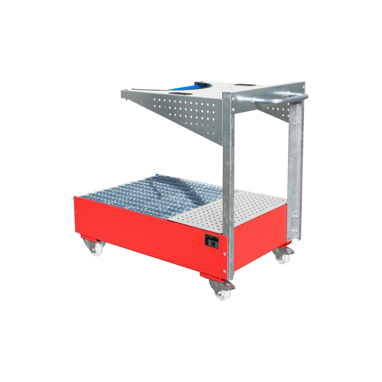 BAUER Südlohn Fahrbare Auffangwanne mit Lochplattenwand Typ LPW 200-4 RAL 3000 Feuerrot - Art.-Nr. 4447-61-0000-2