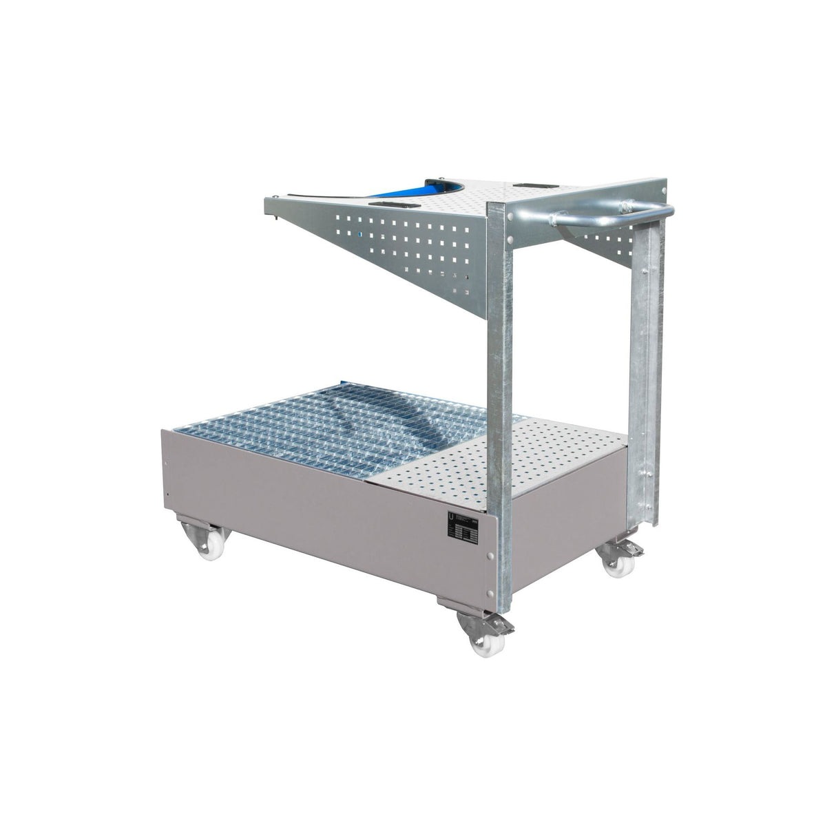 BAUER Südlohn Fahrbare Auffangwanne mit Lochplattenwand Typ LPW 200-4 RAL 7005 Mausgrau - Art.-Nr. 4447-61-0000-5