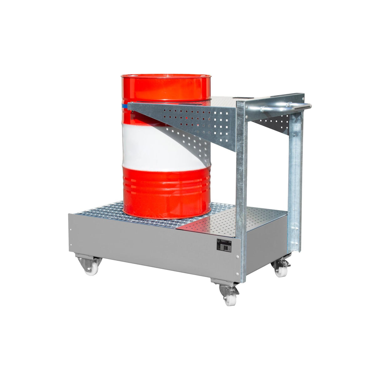 BAUER Südlohn Fahrbare Auffangwanne mit Lochplattenwand Typ LPW 200-4 RAL 7005 Mausgrau - Art.-Nr. 4447-61-0000-5