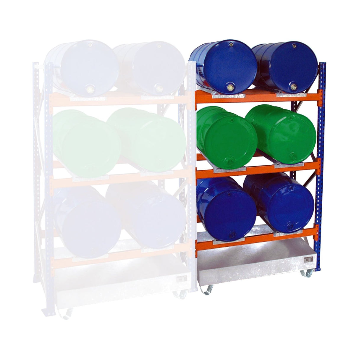 BAUER Südlohn Fassregal mit Auffangwanne Fassregale mit Auffangwannen 3000 Typ 3003 - Art.-Nr. 4473-05-0000-7