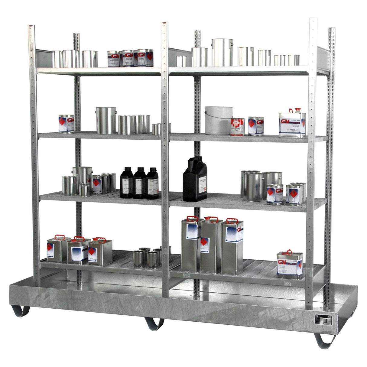 BAUER Südlohn Kleingebinderegal mit Auffangwanne Kleingebinderegale mit Auffangwannen 3000 Typ 3023-4E - Art.-Nr. 4473-27-0000-7