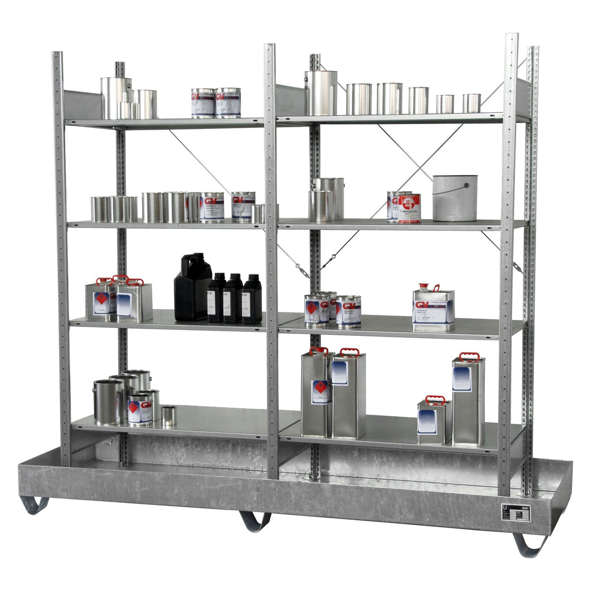 BAUER Südlohn Kleingebinderegal mit Auffangwanne Kleingebinderegale mit Auffangwannen 3000 Typ 3024-4E - Art.-Nr. 4473-28-0000-7